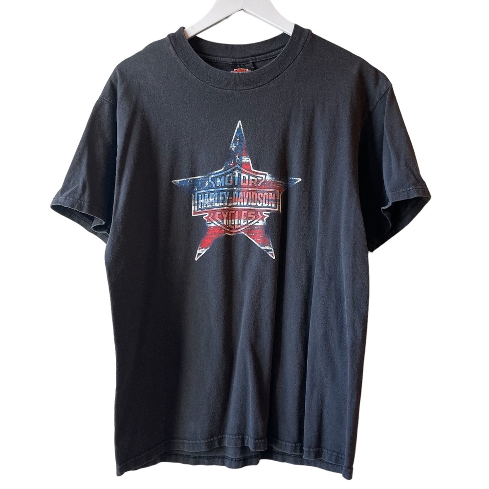 Vintage Harley Davidson Americana Double-sided American Flag / Fink's Ohio Tee
